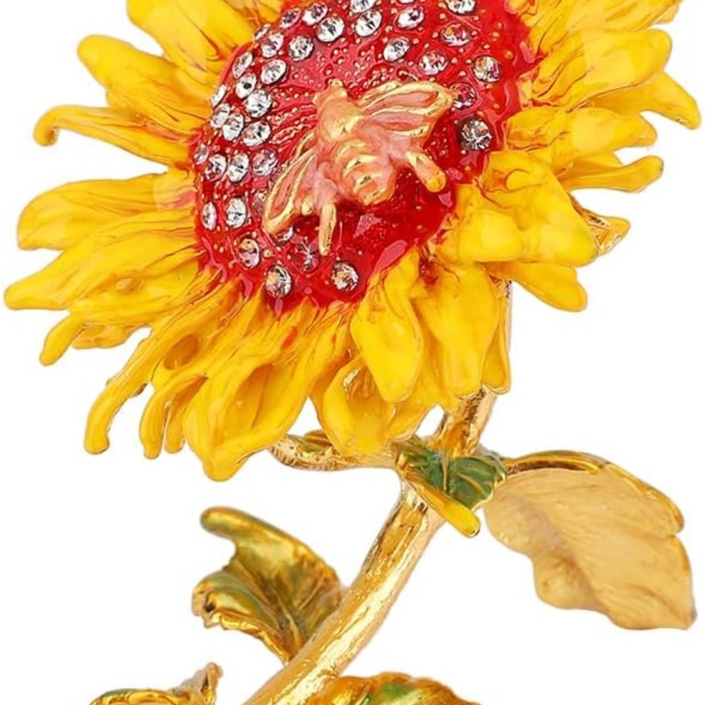 Sunflower Trinket Box Tchotchke NIB - Picture 3 of 5